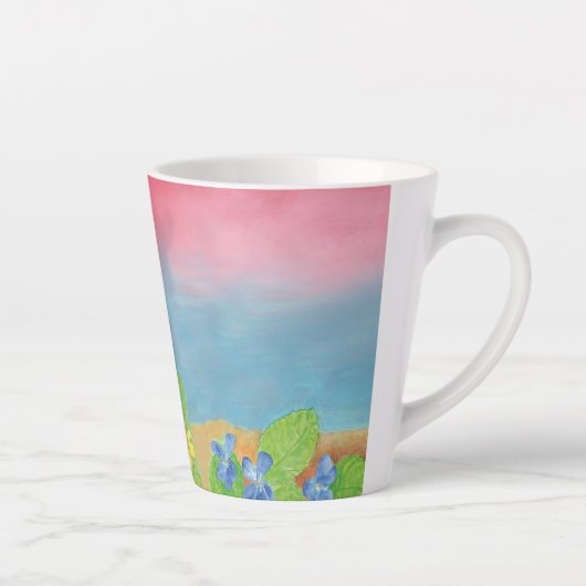 Tasse Latte Snowdrop & wren oiseau convoquer le printemps des  (Droite)