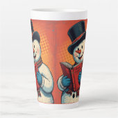 Tasse Latte Snowman aime lire un livre (Devant)
