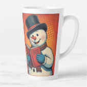 Tasse Latte Snowman aime lire un livre (Droite)