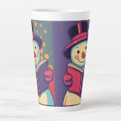 Tasse Latte Snowman aime lire un livre, de belles histoires (Devant)