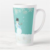Tasse Latte Snowman Art Noël Joyeux et heureux dire (Droite)