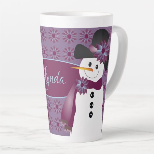 Tasse Latte Snowman Avec Plum (Angle droit)