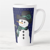 Tasse Latte Snowman bleu foncé (Droite)