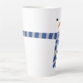 Tasse Latte Snowman bleu gris minimaliste hiver Écharpe (Devant)