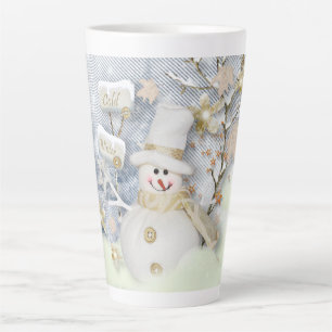 Tasse Latte Snowman d'hiver froid