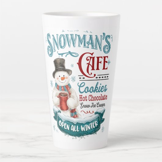 Tasse Latte Snowman’s Café – Whimsical Winter Treats & Cheer (Devant)