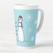 Tasse Latte Snowman vit pour le temps froid (Angle droit)