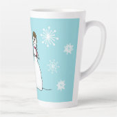Tasse Latte Snowman vit pour le temps froid (Droite)