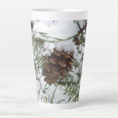 Tasse Latte Snowy Pine Cone I (Devant)