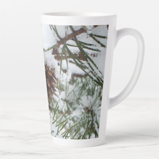 Tasse Latte Snowy Pine Cone I (Droite)