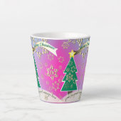 Tasse Latte Snowy violet bronze de Noël scène arbre de Noël (Devant)