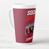Tasse Latte Social Battery Extremely Low – Funny Introvert  (Angle gauche)