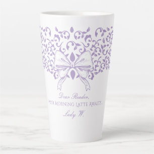 Tasse Latte Société Plum Regencycore Cher Lecteur Écriture Orn