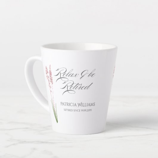 Tasse Latte Soirée de retraite Fleur sauvage Pastel pour les f (Angle gauche)