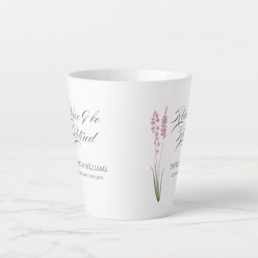 Tasse Latte Soirée de retraite Fleur sauvage Pastel pour les f (Devant)