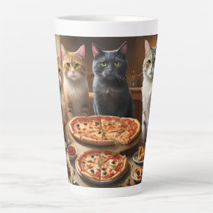 Tasse Latte Soirée Pizza Chat,