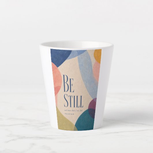 Tasse Latte SOIS TRANQUILLE | Psaume 46:10 Chrétien (Devant)
