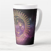 Tasse Latte Soleil céleste pourpre et lune (Angle droit)