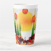TASSE LATTE SOLEIL DE FÊTE DANS LES PINS :) (Devant)