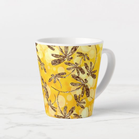 Tasse Latte Soleil de libellule (Angle droit)