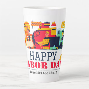 Tasse Latte Solidarité Travailleur Unité Fête du Travail avec