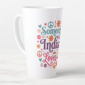Tasse Latte Someone in Indiana Loves Me Boho Hippie Design (Angle gauche)