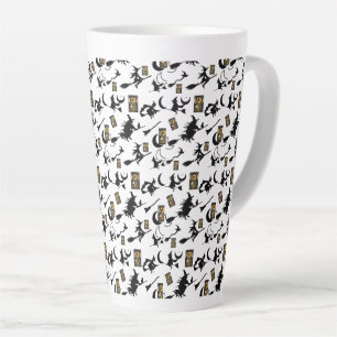 Tasse Latte sorcière assistant chatte lune bloomstick