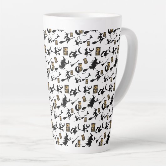 Tasse Latte sorcière assistant chatte lune bloomstick (Angle droit)