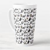 Tasse Latte sorcière assistant chatte lune bloomstick (Angle gauche)