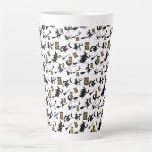 Tasse Latte sorcière assistant chatte lune bloomstick (Devant)
