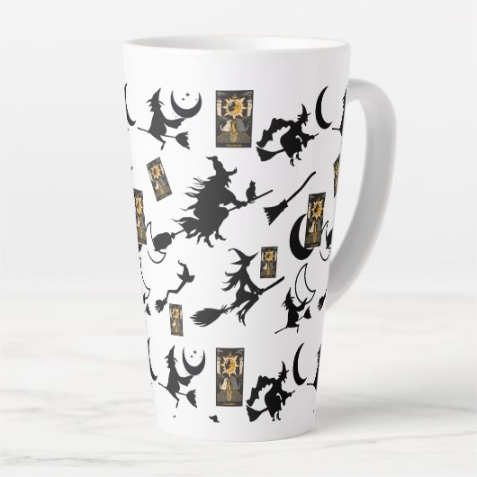 Tasse Latte sorcière assistant chatte lune bloomstick (Angle droit)