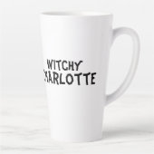Tasse Latte Sorcière avec un chat orange sur un Broomstick (Droite)