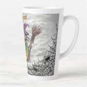 Tasse Latte Sorcière, Chat, Chauve-souris et Citrouille, Bonne (Droite)