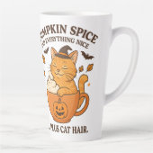 Tasse Latte Sorcière de chat gingembre - Joli design d'Hallowe (Droite)