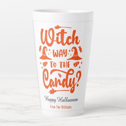 Tasse Latte Sorcière Pourquoi À Candy Editable Couleur Hallowe (Devant)