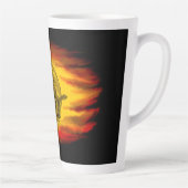 Tasse Latte Sorcière volante avec chat noir, nuit halloween (Droite)