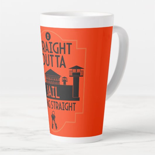Tasse Latte Sortez De Prison Libération Cadeau (Angle droit)
