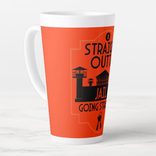 Tasse Latte Sortez De Prison Libération Cadeau (Angle gauche)