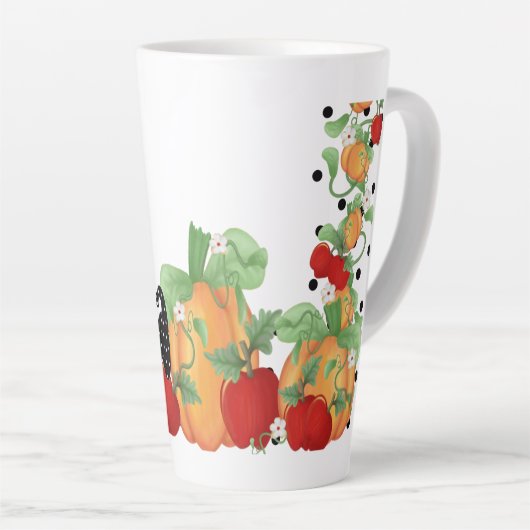 Tasse Latte Sortie de patchs citrouille (Angle droit)