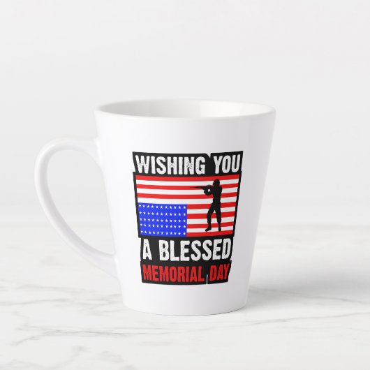 Tasse Latte Souhaitez-Vous Un Blessed Memorial Day-62237 (Gauche)