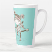 Tasse Latte Souhaits de Noël doux Patinage sur glace (Droite)