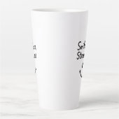 Tasse Latte Souriez Plus, Stress Moins Doodle Design (Devant)