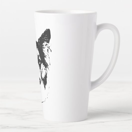 Tasse Latte Sourire d'automne en encre (Droite)