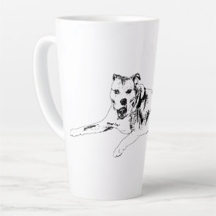 Tasse Latte Sourire Élevé, Pause Calme