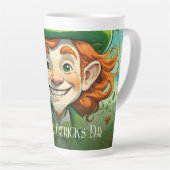 Tasse Latte Sourires chanceux à la Saint-Patrick (Angle droit)