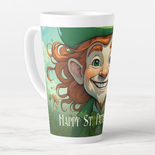 Tasse Latte Sourires chanceux à la Saint-Patrick (Angle gauche)