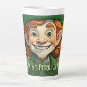 Tasse Latte Sourires chanceux à la Saint-Patrick (Devant)