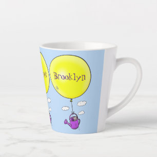 Tasse Latte Souris mignonne dans la canette d'arrosage avec de