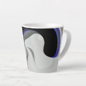 Tasse Latte Sous le bleu : gris Abstrait, noir et bleu (Angle droit)