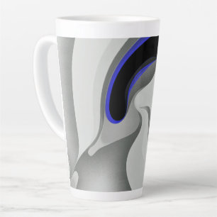 Tasse Latte Sous le bleu : gris Abstrait, noir et bleu